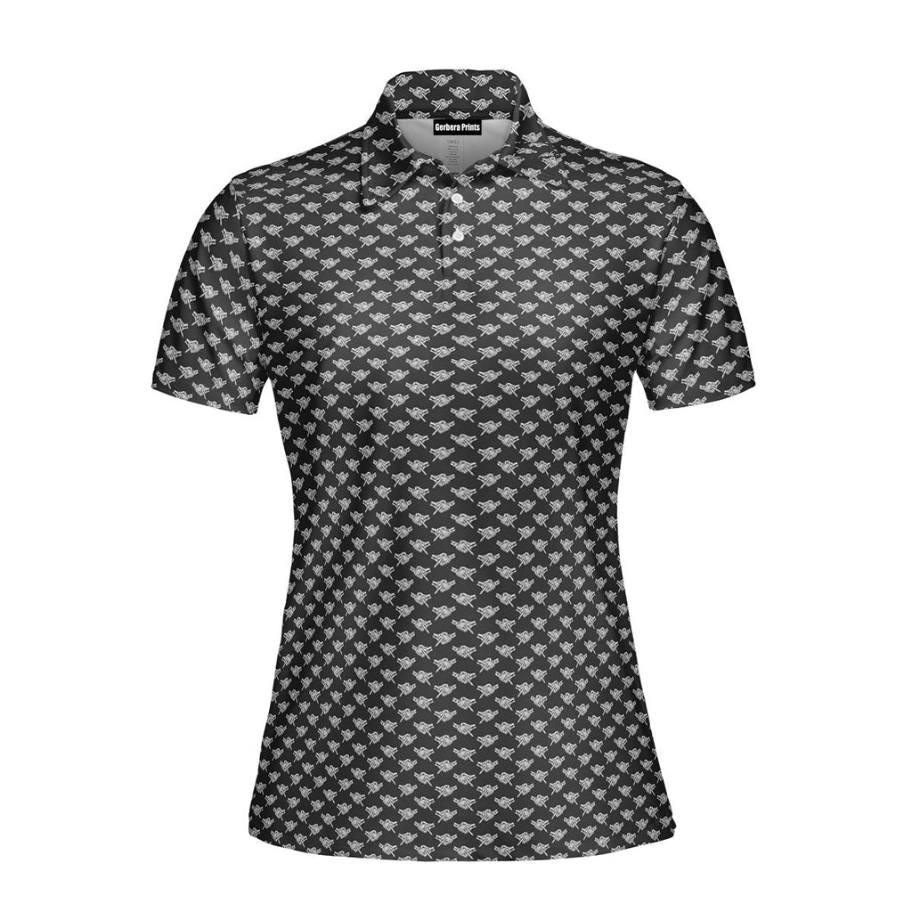 Shaking Hands Skeleton-Polo Shirt For Women-Gerbera Prints