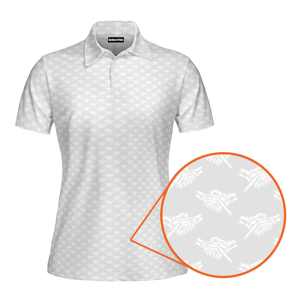 Shaking Hands Skeleton-Polo Shirt For Women-Gerbera Prints