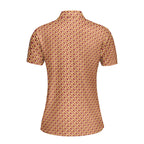 Sweet Peach-Polo Shirt For Women-Gerbera Prints