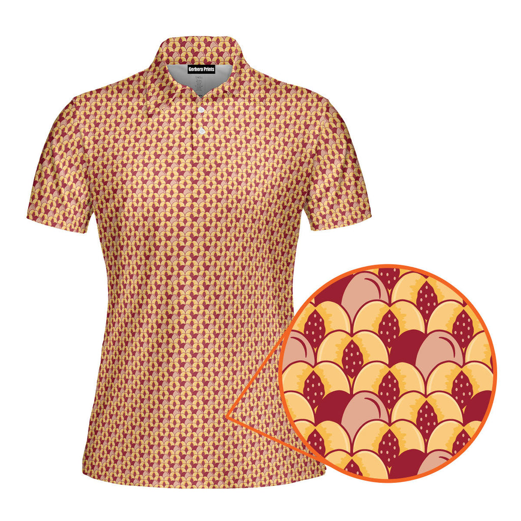 Sweet Peach-Polo Shirt For Women-Gerbera Prints