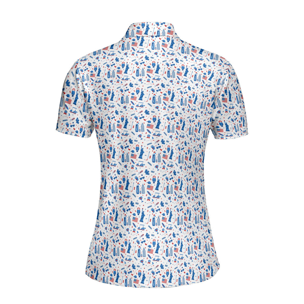 America Golf-Polo Shirt For Women-Gerbera Prints