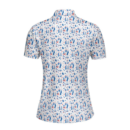 America Golf Funny Polo Shirt For Women