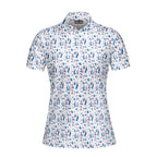 America Golf-Polo Shirt For Women-Gerbera Prints