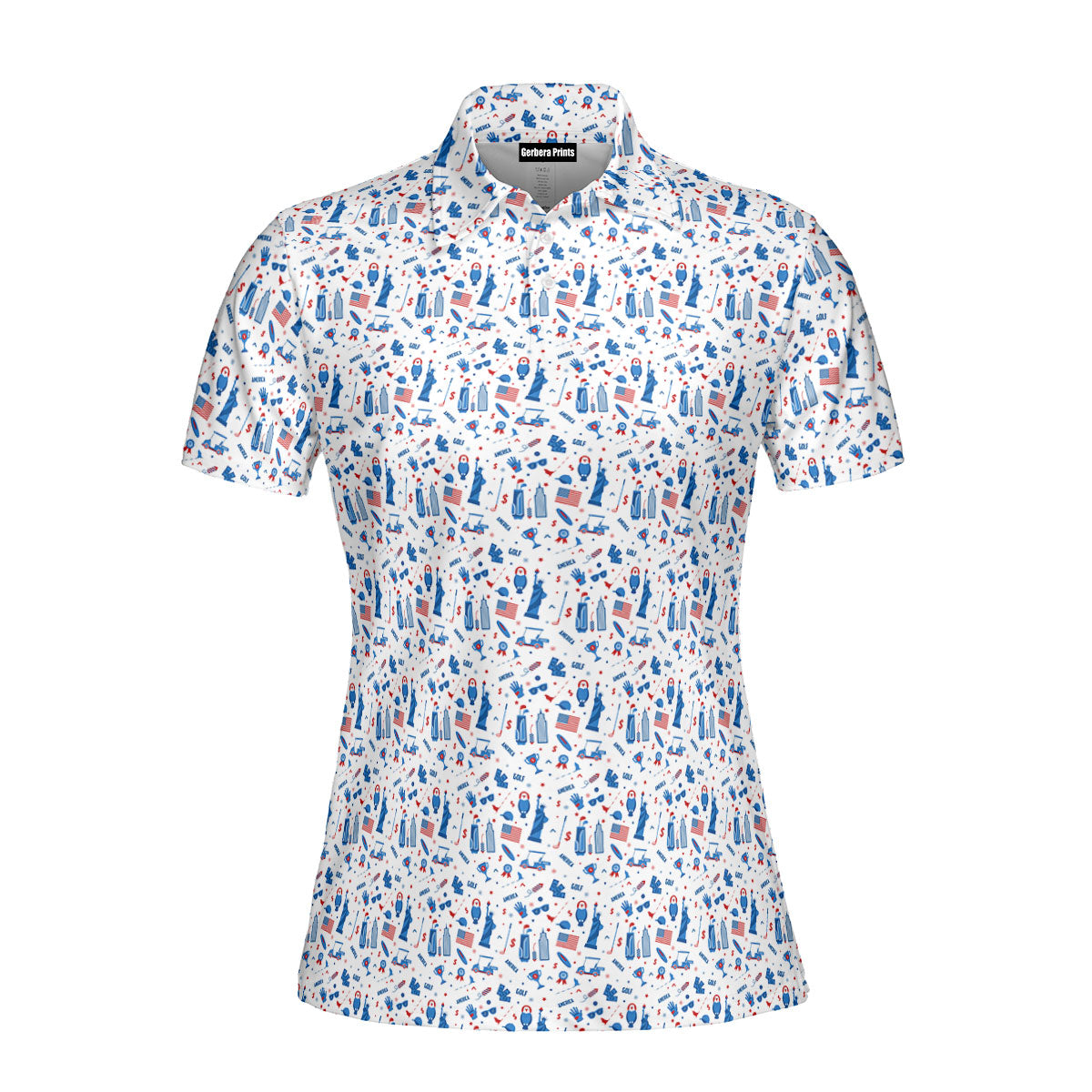 America Golf-Polo Shirt For Women-Gerbera Prints