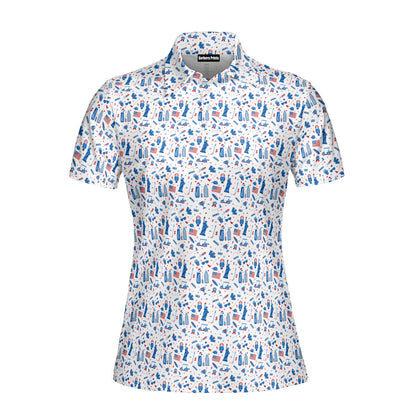 America Golf Funny Polo Shirt For Women