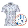 America Golf-Polo Shirt For Women-Gerbera Prints