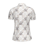 Jesus Riding Dinosaur-Polo Shirt For Women-Gerbera Prints