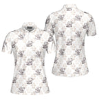 Jesus Riding Dinosaur-Polo Shirt For Women-Gerbera Prints