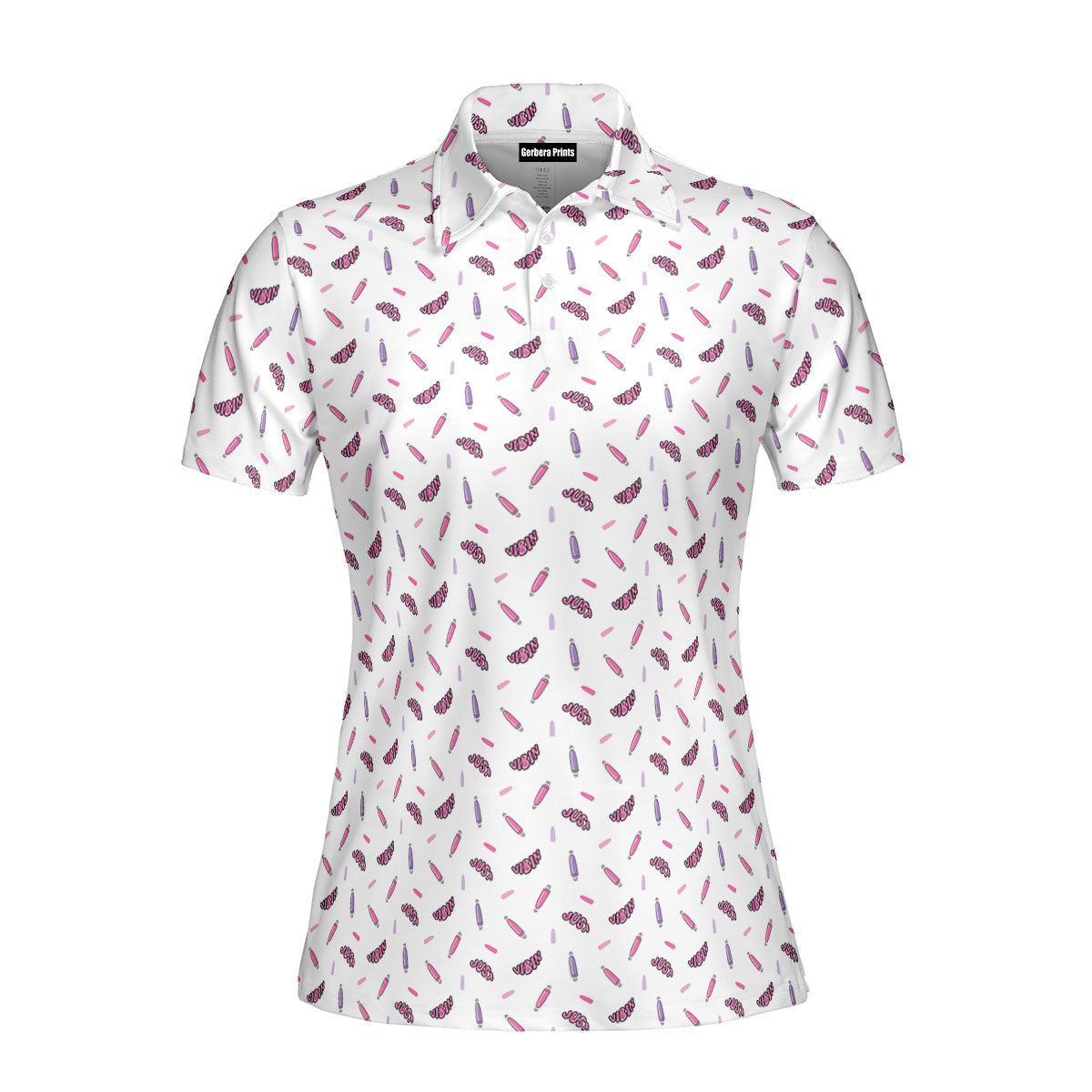 Just Vibin-Polo Shirt For Women-Gerbera Prints