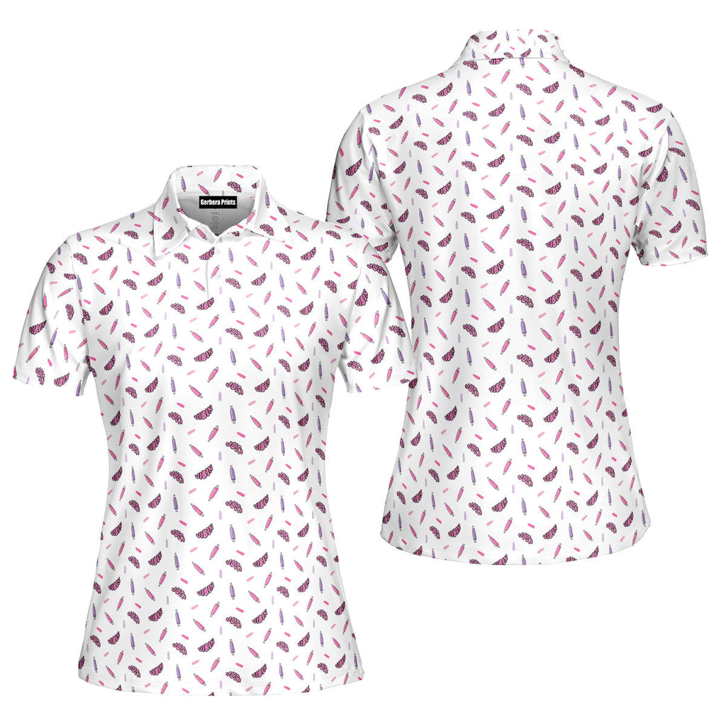 Just Vibin-Polo Shirt For Women-Gerbera Prints