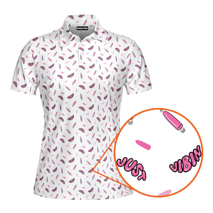 Just Vibin Funny Polo Shirt For Women 