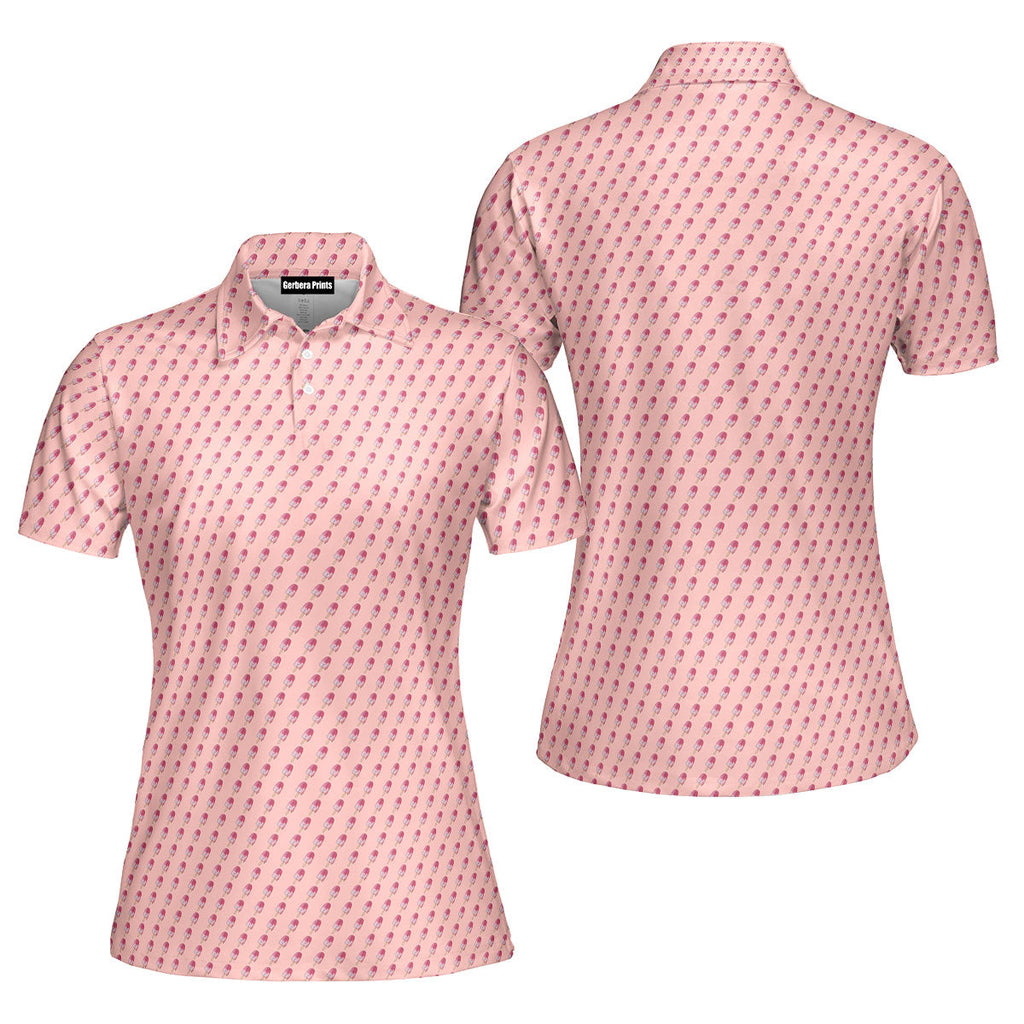 Ice Cream-Polo Shirt For Women-Gerbera Prints