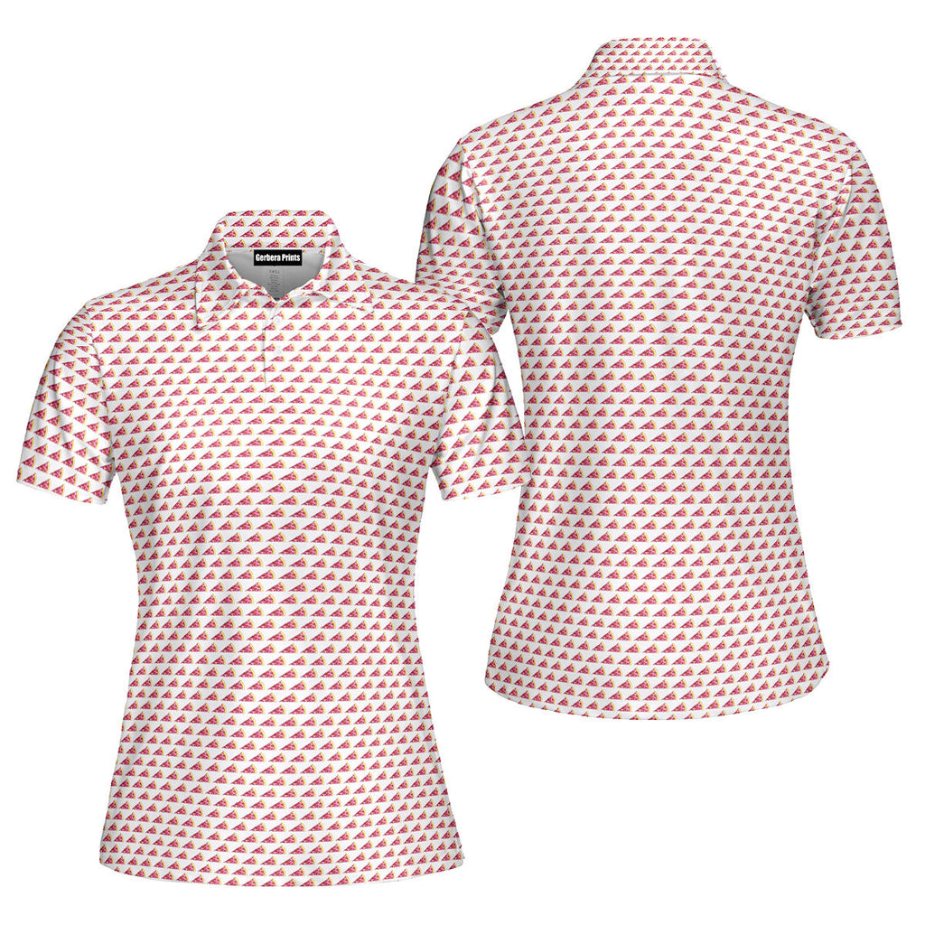 Pizza Slut-Polo Shirt For Women-Gerbera Prints