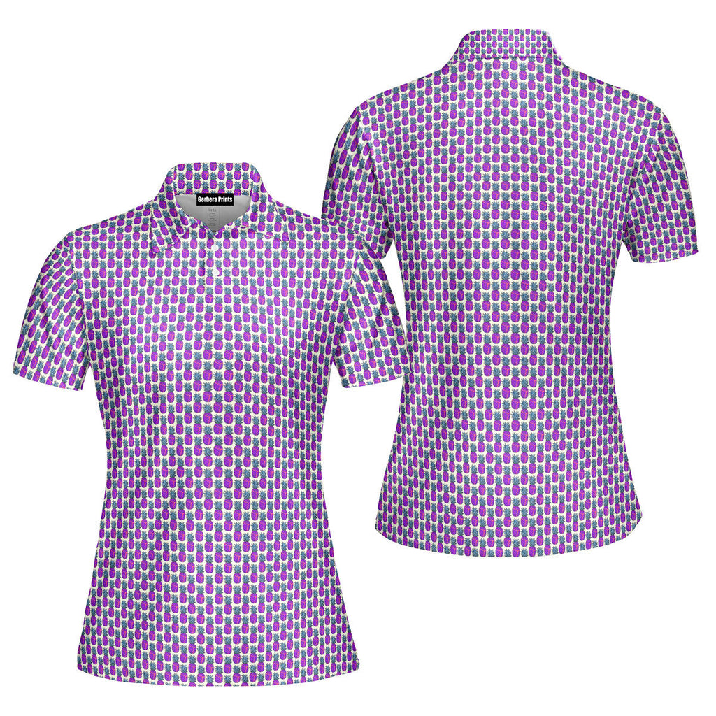Slutty Pineapple-Polo Shirt For Women-Gerbera Prints
