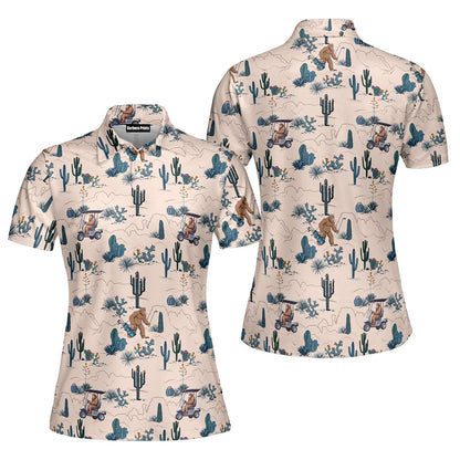Bigfoot On The Green Funny Polo Shirt For Women