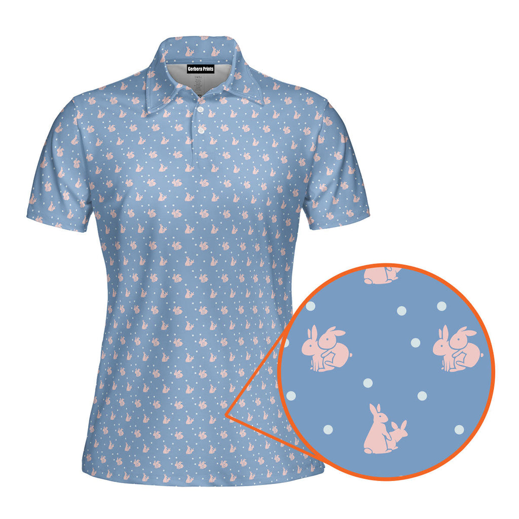 Lovers Rabbits-Polo Shirt For Women-Gerbera Prints