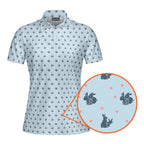 Lovers Rabbits-Polo Shirt For Women-Gerbera Prints