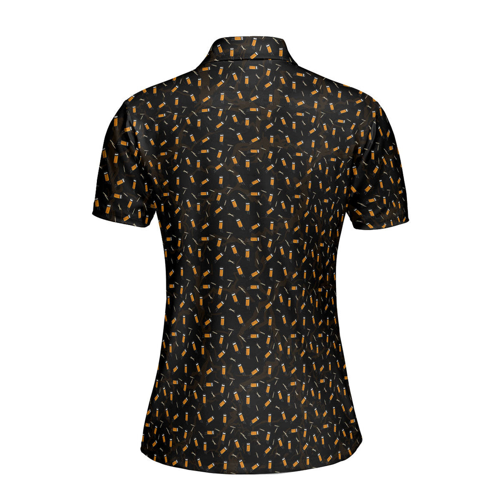 Cigarette Butts-Polo Shirt For Women-Gerbera Prints