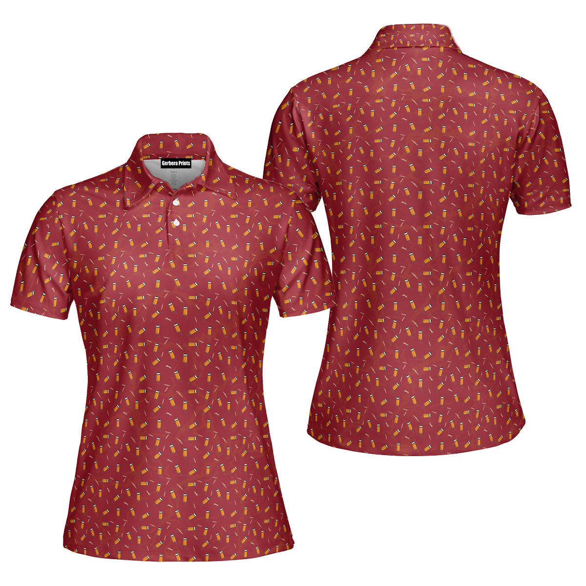 Cigarette Butts-Polo Shirt For Women-Gerbera Prints