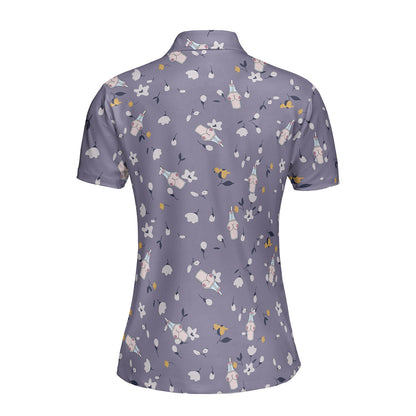 Milk Bottle Funny Polo Shirt For Women