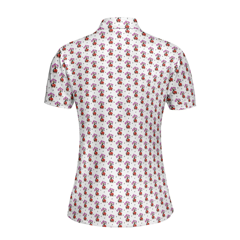 Spank The Monkey-Polo Shirt For Women-Gerbera Prints