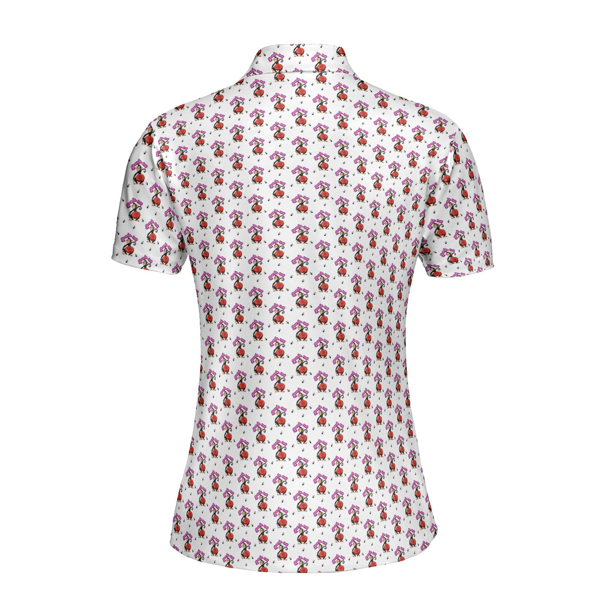 Spank The Monkey-Polo Shirt For Women-Gerbera Prints