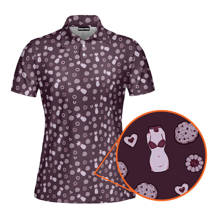 Milk & Cookies Funny Polo Shirt For Women