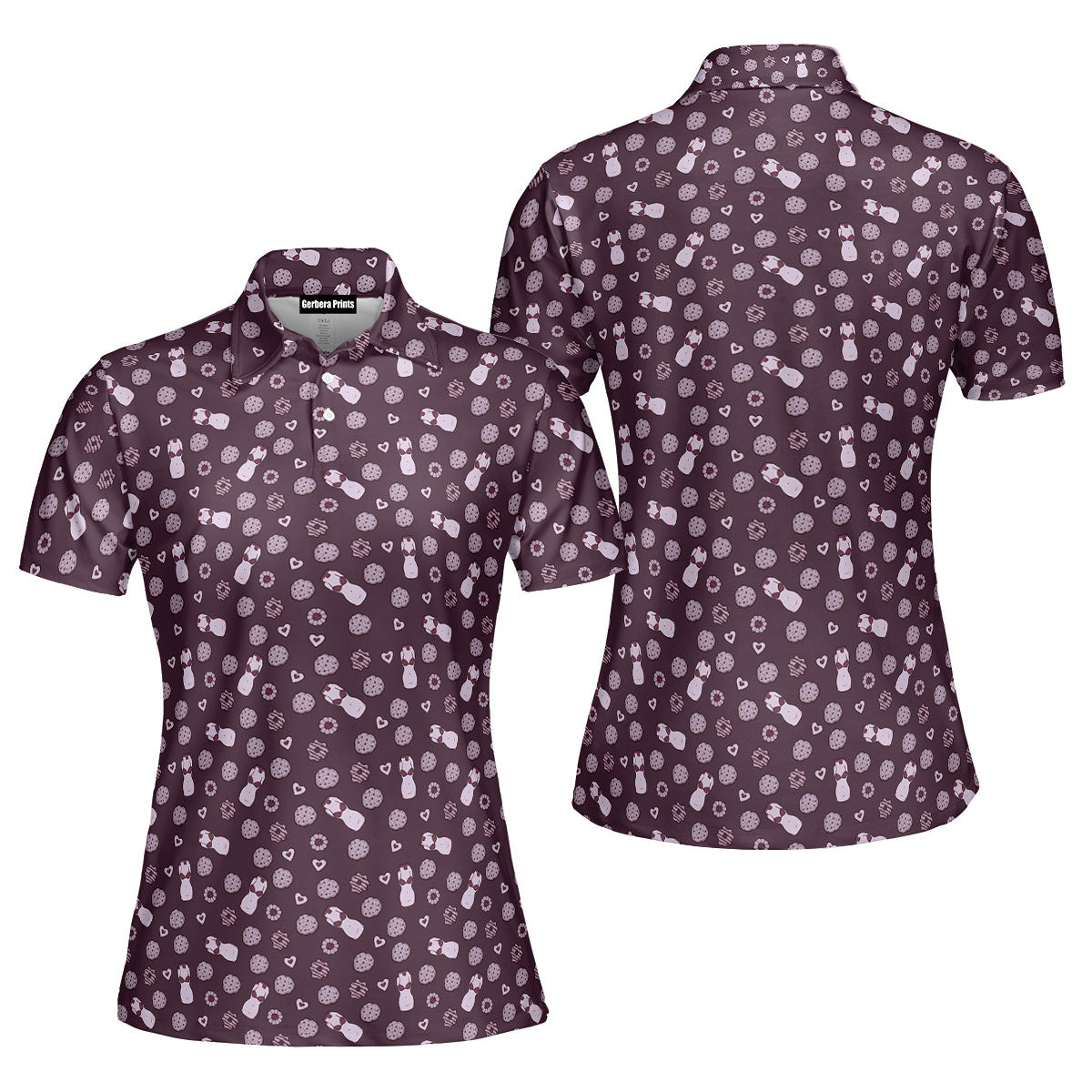 Milk & Cookies-Polo Shirt For Women-Gerbera Prints