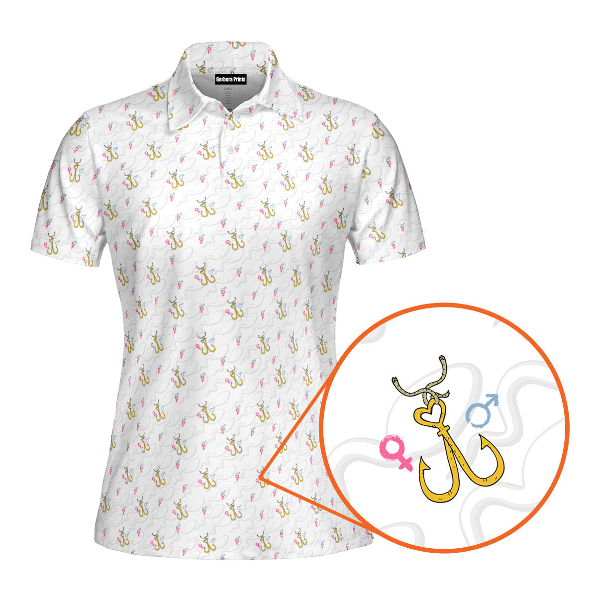 Hook Up-Polo Shirt For Women-Gerbera Prints