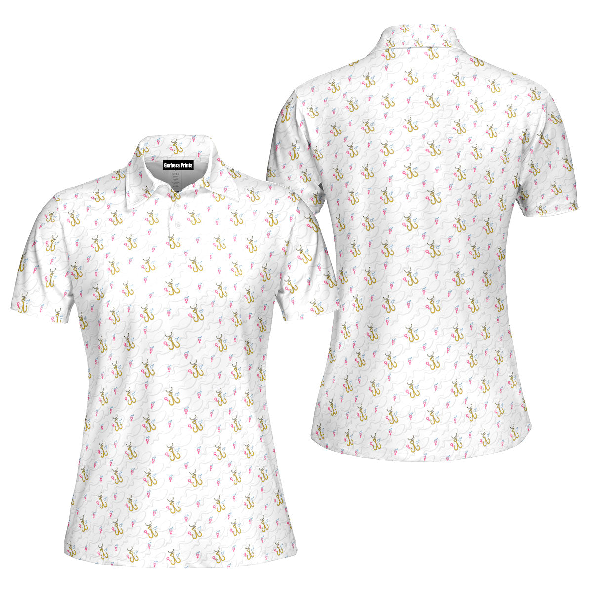 Hook Up-Polo Shirt For Women-Gerbera Prints