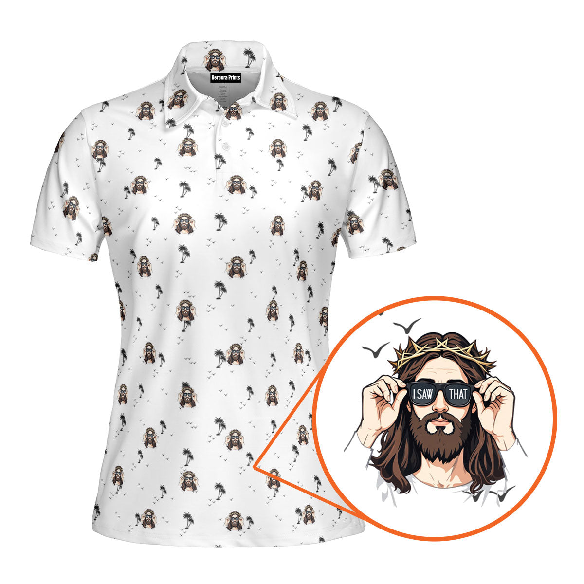 I Saw That-Polo Shirt For Women-Gerbera Prints