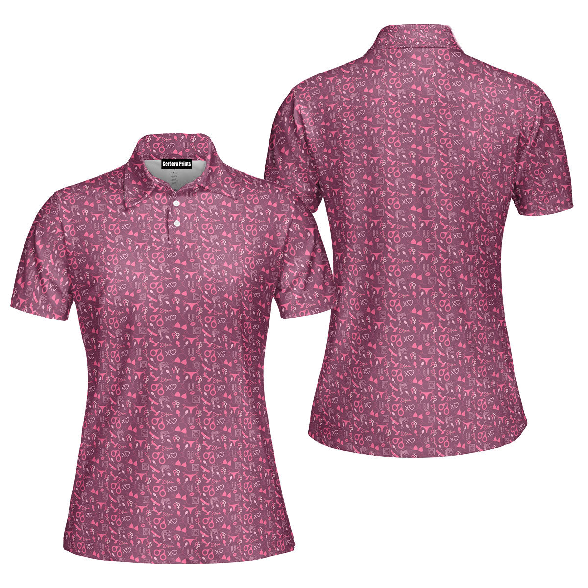 Pleasure Chest-Polo Shirt For Women-Gerbera Prints