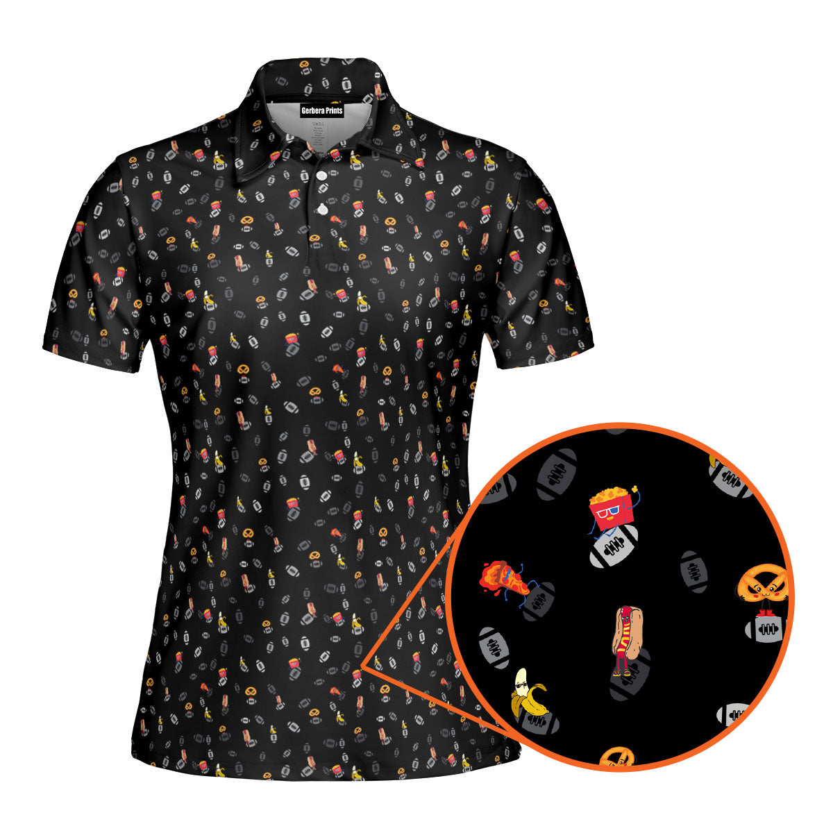 I’m Just Here For The Snacks-Polo Shirt For Women-Gerbera Prints
