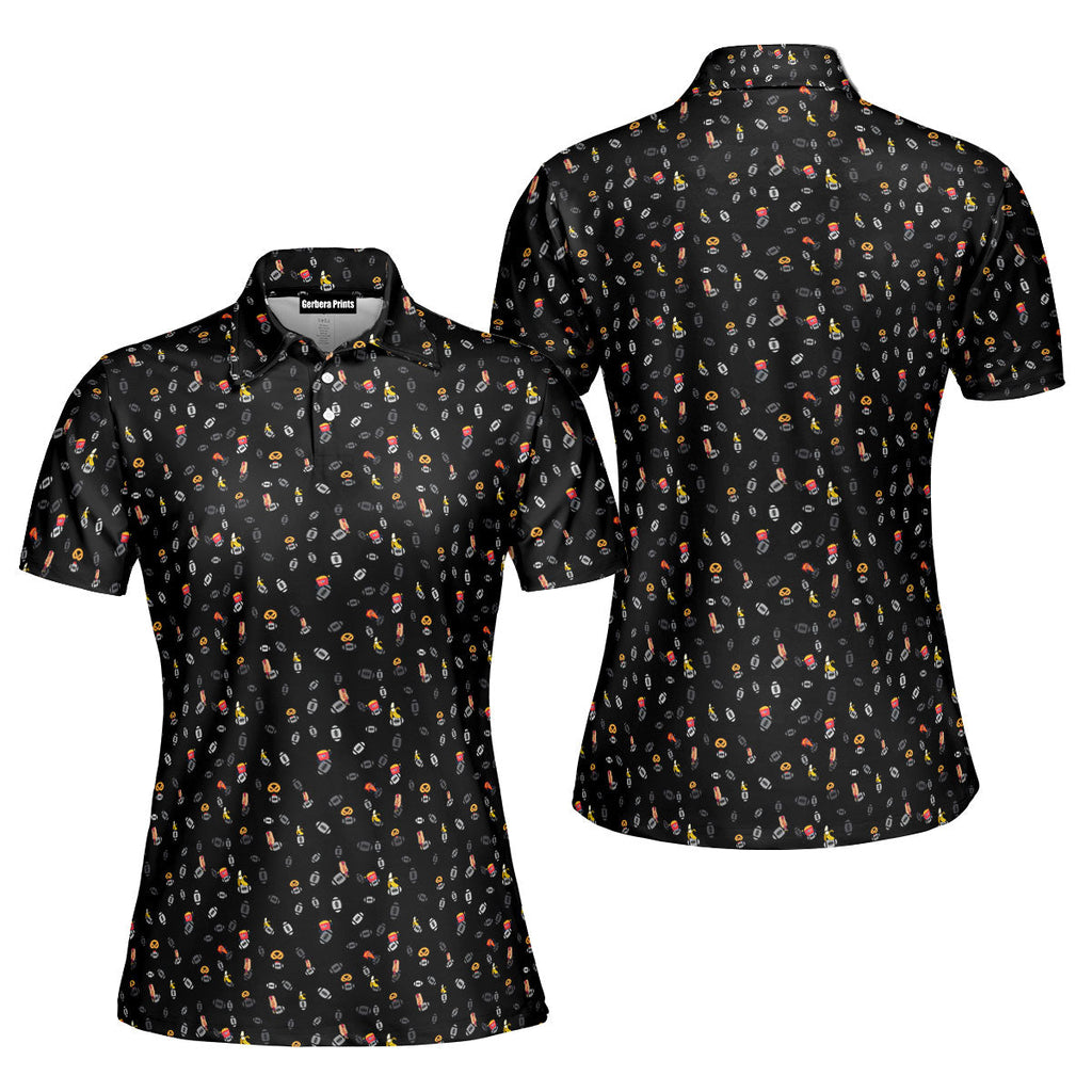 I’m Just Here For The Snacks-Polo Shirt For Women-Gerbera Prints