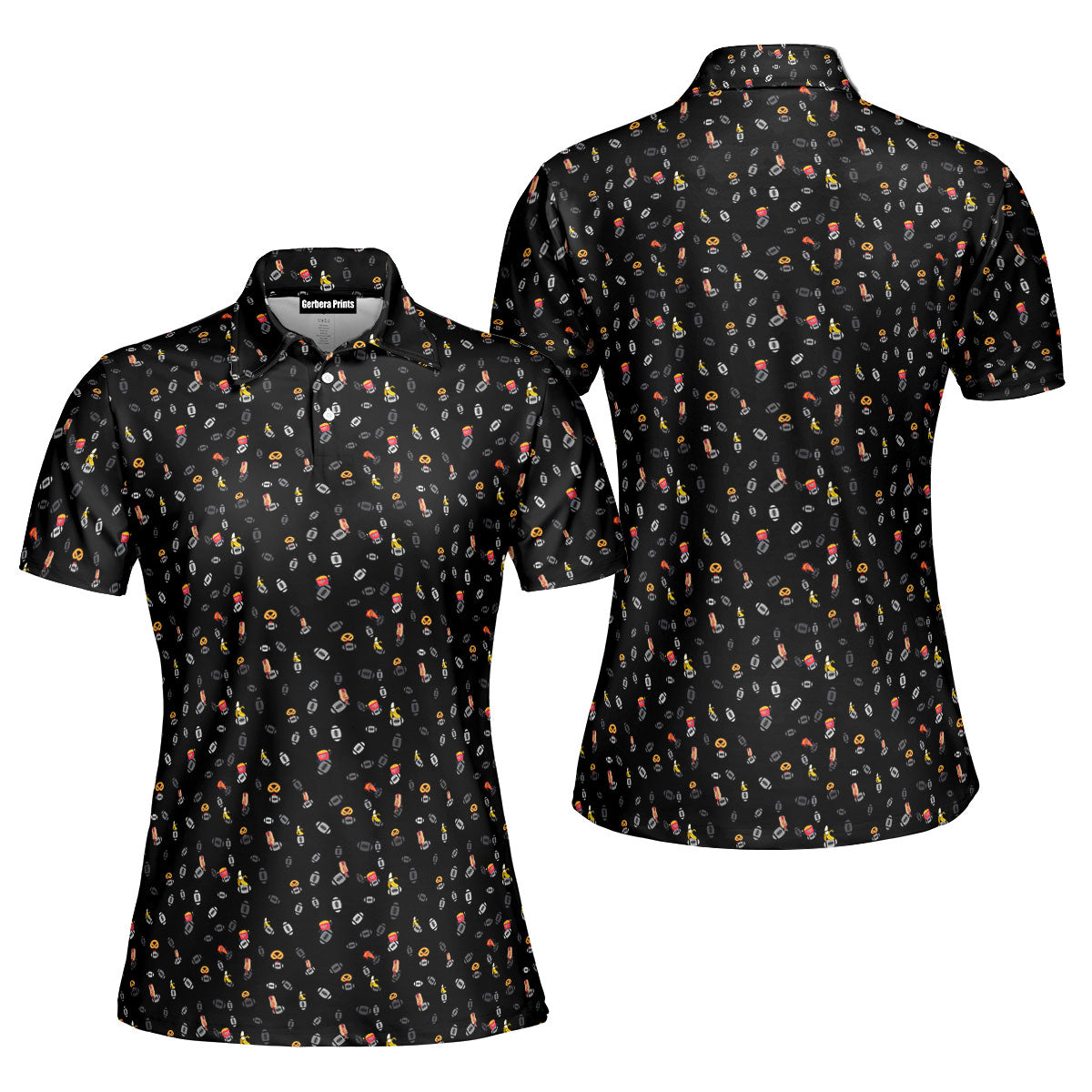 I’m Just Here For The Snacks-Polo Shirt For Women-Gerbera Prints