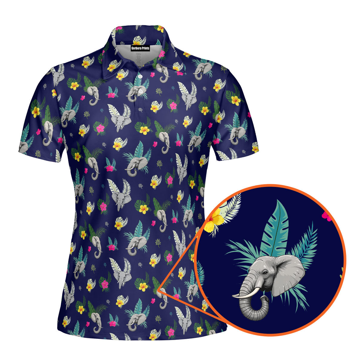 Big Trunk-Polo Shirt For Women-Gerbera Prints