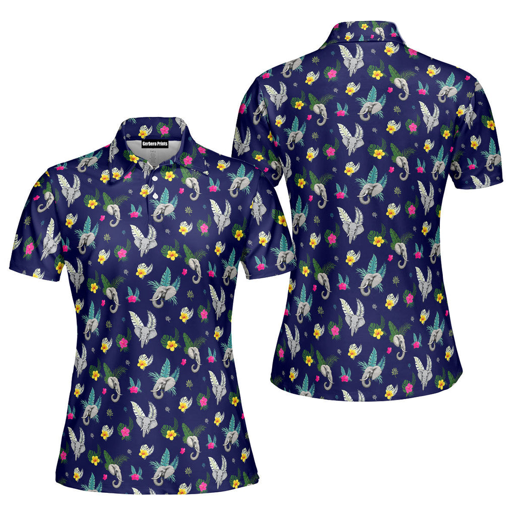 Big Trunk-Polo Shirt For Women-Gerbera Prints
