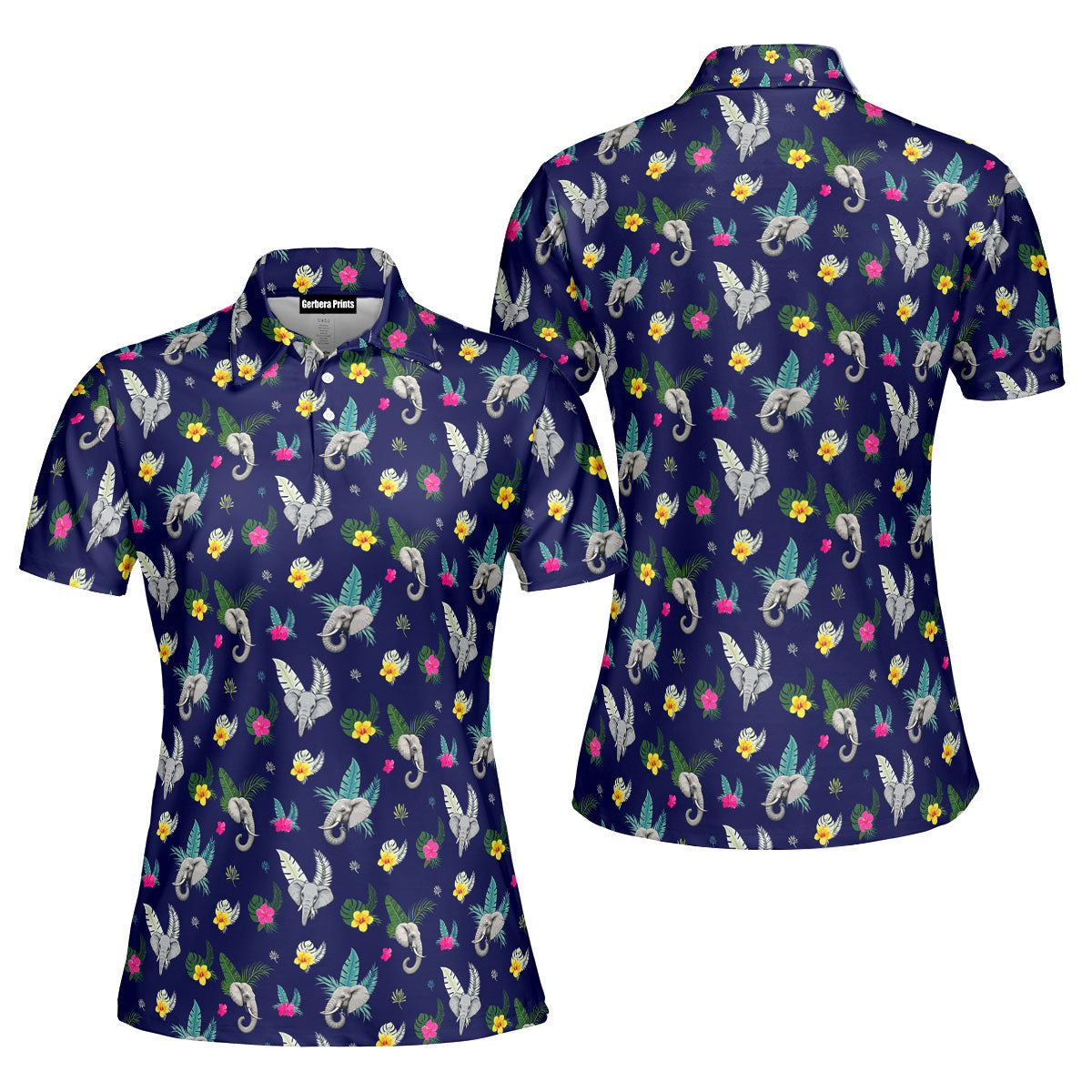 Big Trunk-Polo Shirt For Women-Gerbera Prints