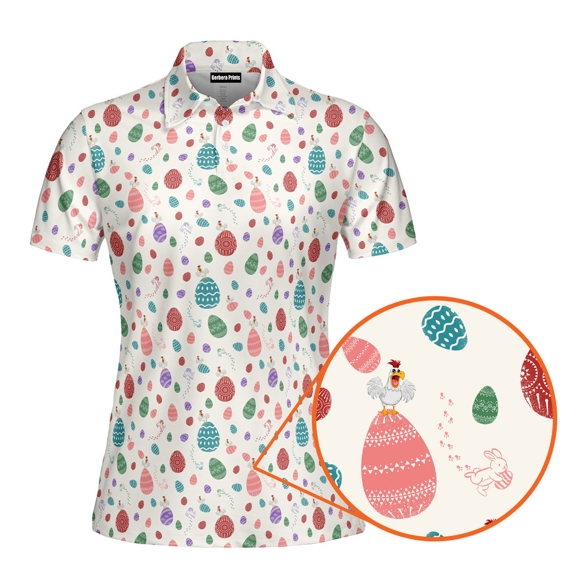 Hoppin' into Spring-Polo Shirt For Women-Gerbera Prints