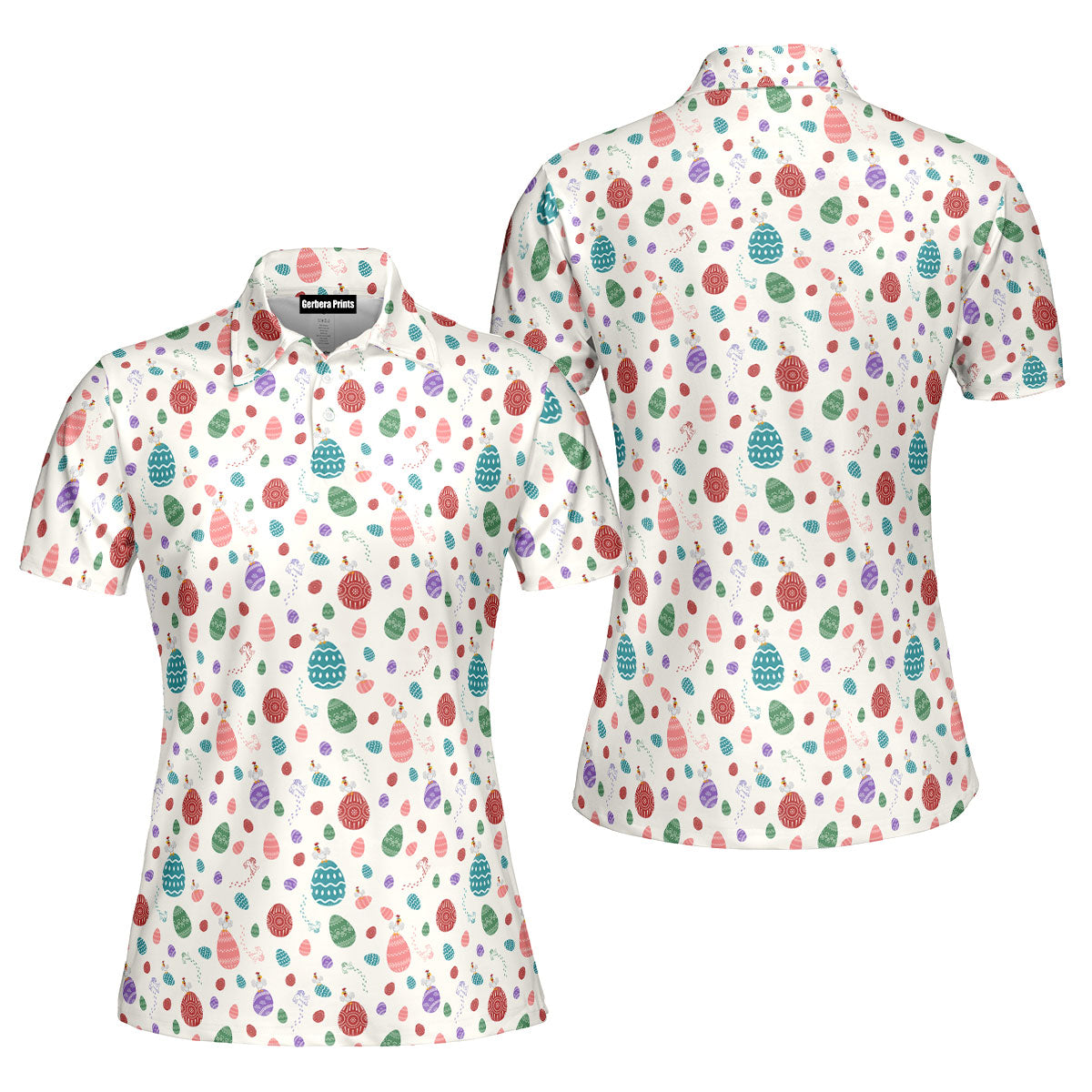 Hoppin' into Spring-Polo Shirt For Women-Gerbera Prints