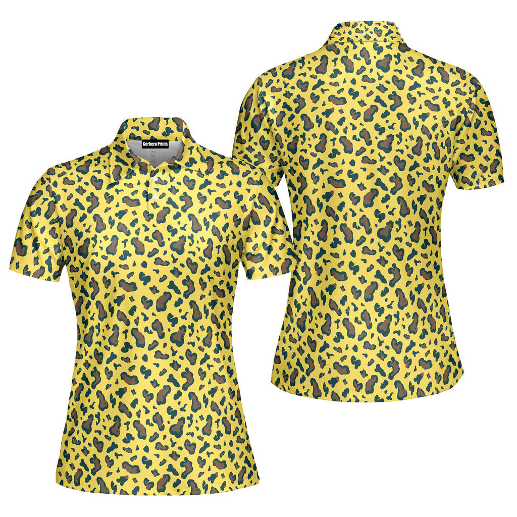 Leopard-Polo Shirt For Women-Gerbera Prints