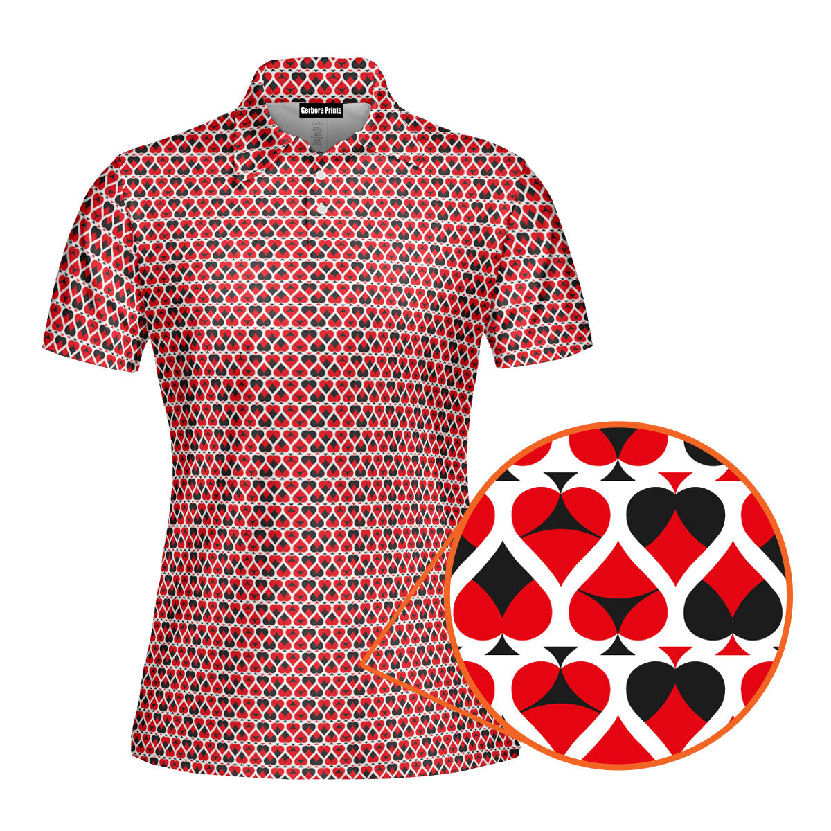 Turned On-Polo Shirt For Women-Gerbera Prints