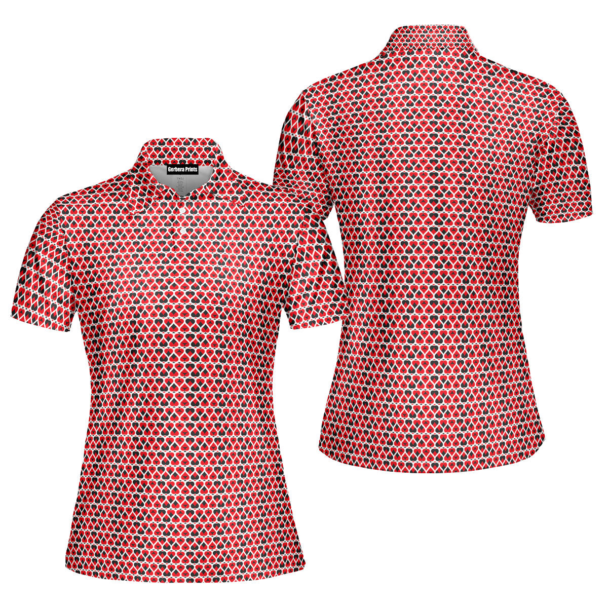Turned On-Polo Shirt For Women-Gerbera Prints
