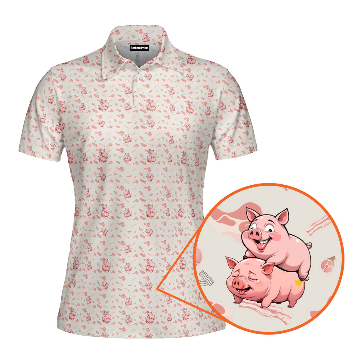 Makin Bacon-Polo Shirt For Women-Gerbera Prints