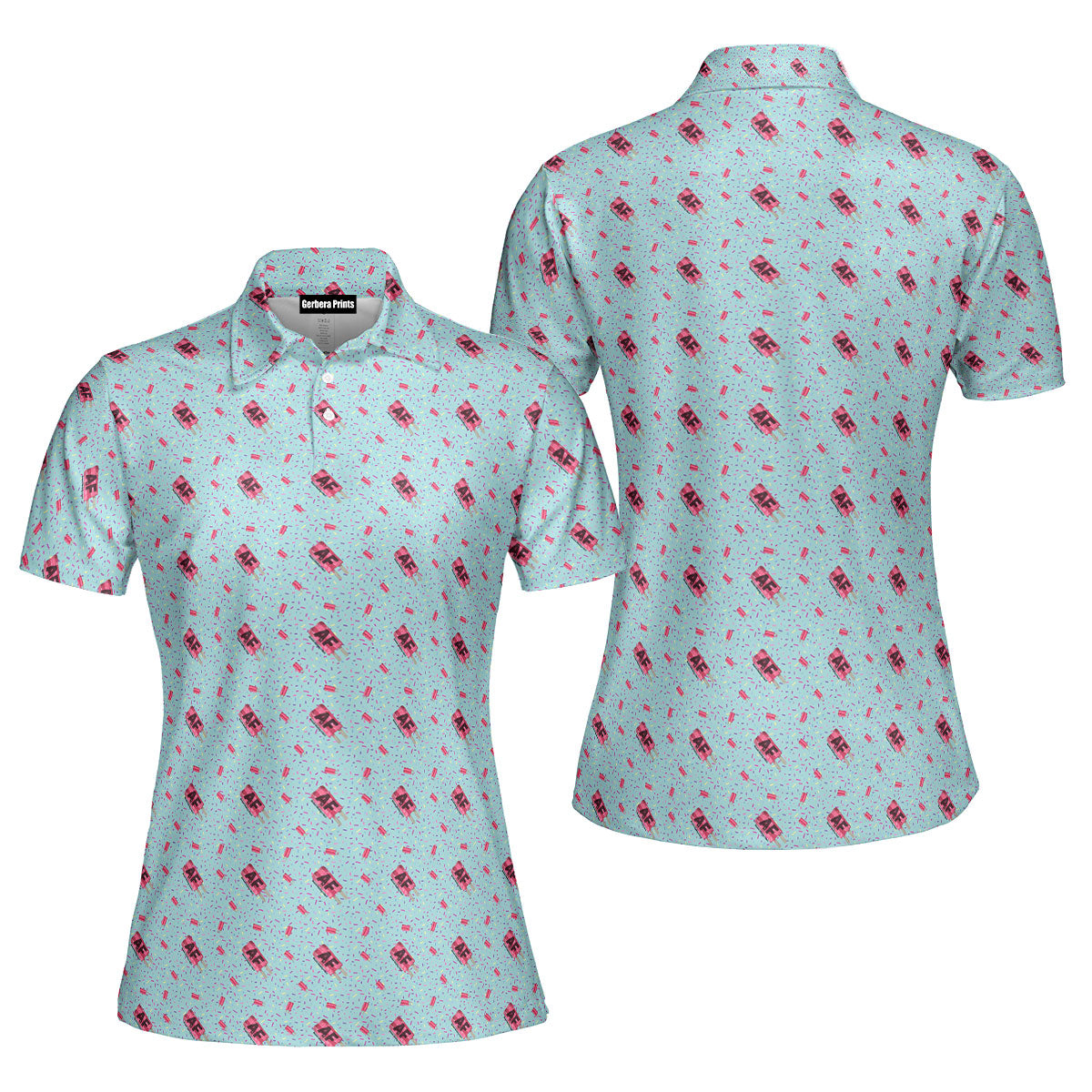 AF Because Adulting is Hard-Polo Shirt For Women-Gerbera Prints