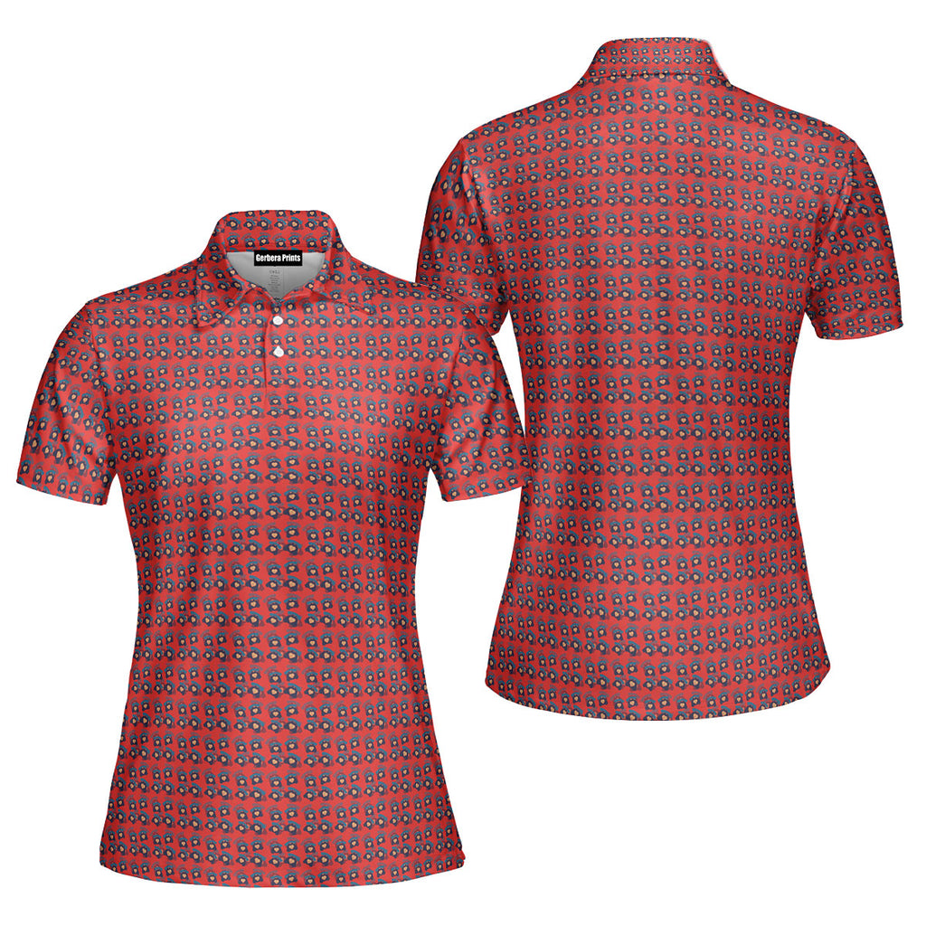Booty Call-Polo Shirt For Women-Gerbera Prints