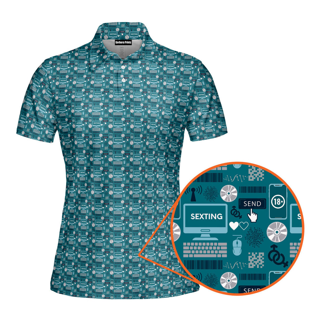 S-e-xting-Polo Shirt For Women-Gerbera Prints