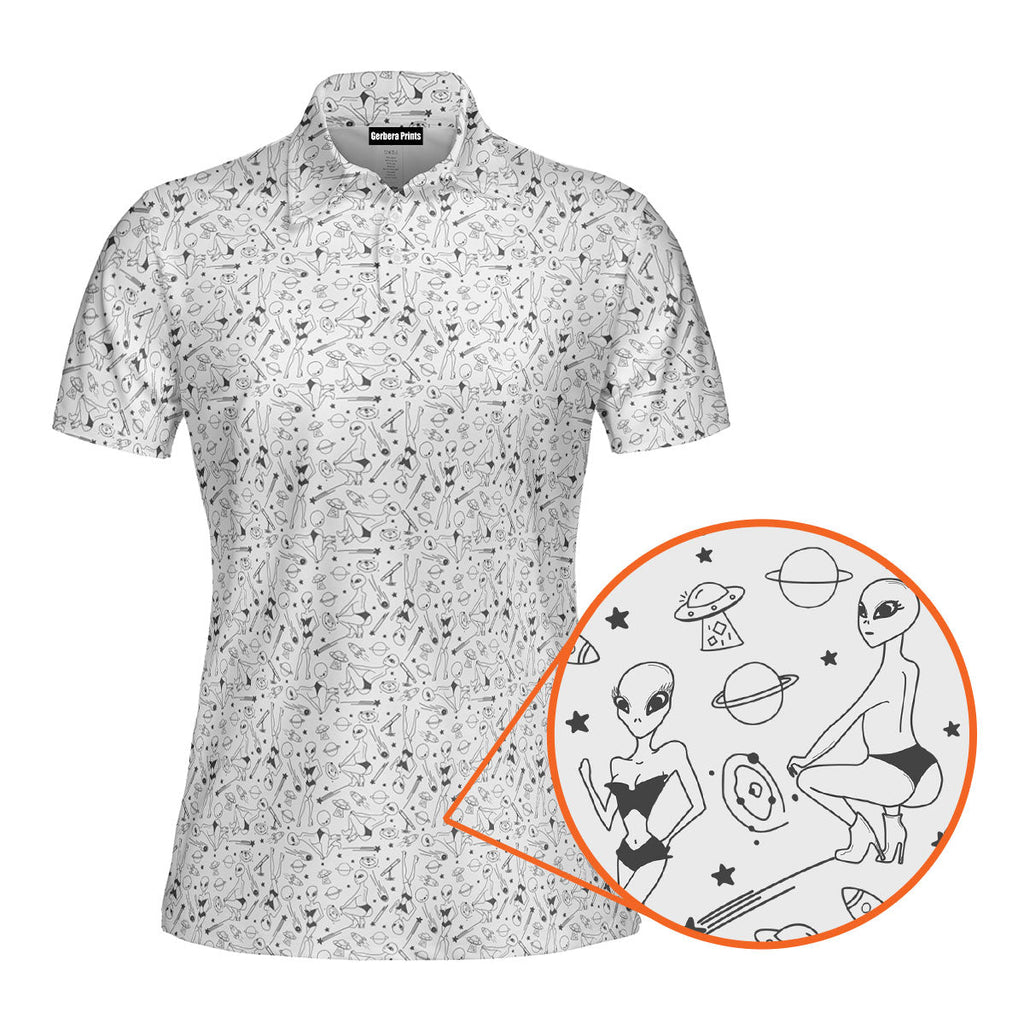 Aliens-Polo Shirt For Women-Gerbera Prints