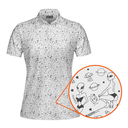 Aliens Funny Polo Shirt For Women