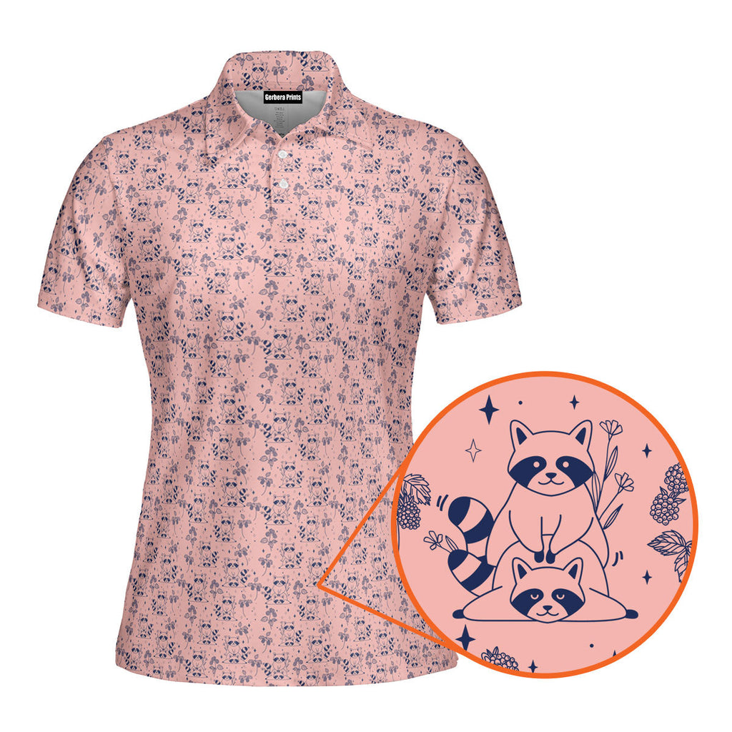 Raccoon-Polo Shirt For Women-Gerbera Prints